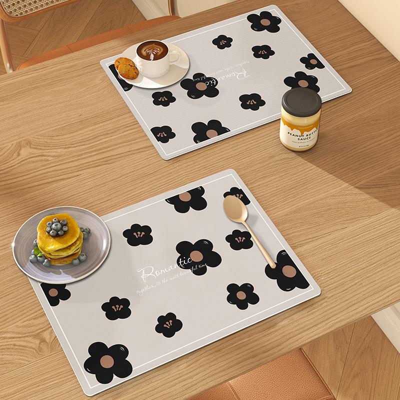 Подушка для обеденного стола Высококачественный легкий роскошный жаростойкий коврик Противоожоговая подставка для столовых приборов в западном стиле Водонепроницаемый маслостойкий простой современный кожаный коврик для столовых приборов