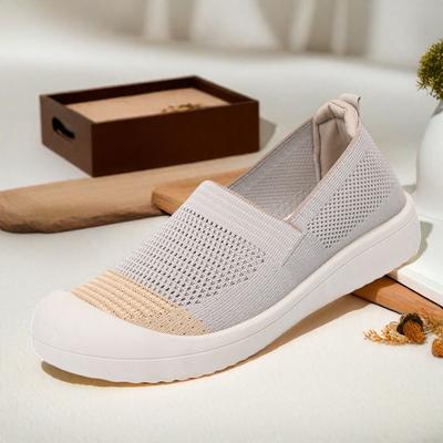 Женские туфли на низком плоском каблуке, нескользящие, дышащие, с мягкой подошвой, из сетки fly-knit, лоферы, закрывающие стопу, повседневные туфли для весны и осени