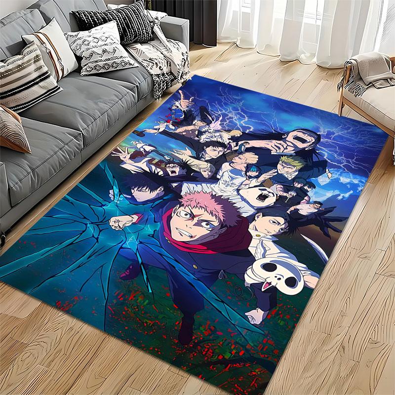 Anime Battle Scene Carpet Design suitable as a non-slip mat for the living room or bedroom sofa