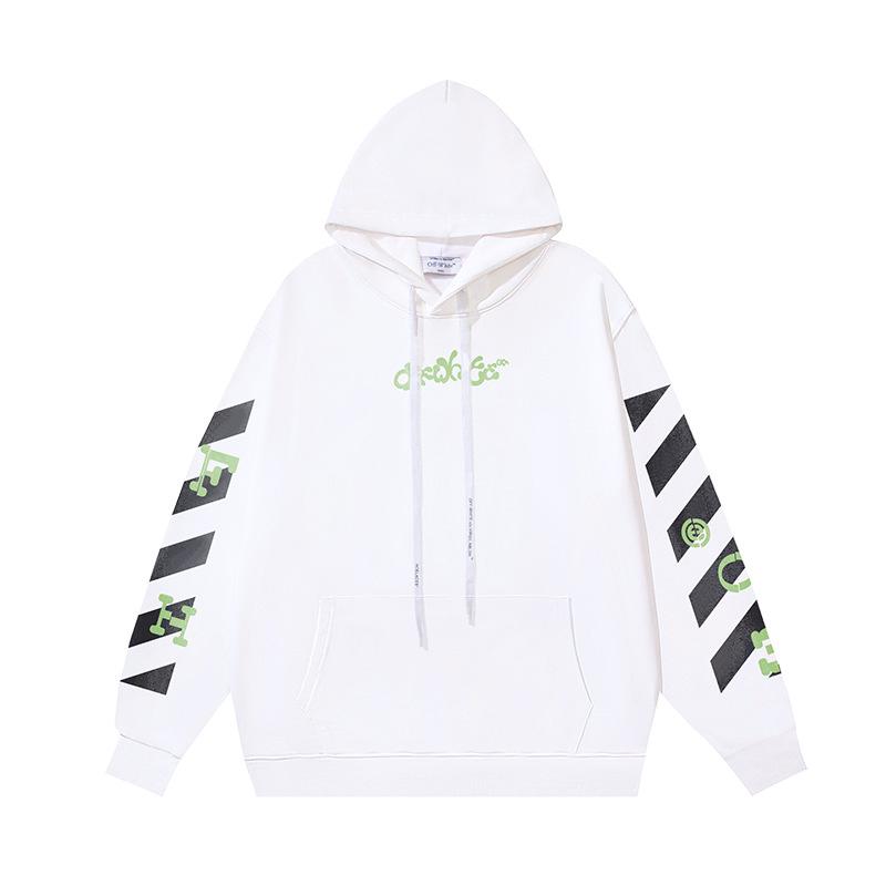 1113 Off-White 2026 Autumn and Winter New OW Fluorescent Letter Arrow Pullover Men's and Women's Hooded Sweatshirt Sweatshirt