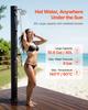40L Solar Heated Shower, 205cm Showerhead Height Outdoor Shower, with Handheld & Foot Faucet, Hot & Cold Water Adjustment, Freestanding for Backyard