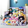 Cute Japanese Cartoon Plush S-Sailor Moons Blanket Light Four Seasons Family Light Sheet Sofa Cover Travel Warm Blanket
