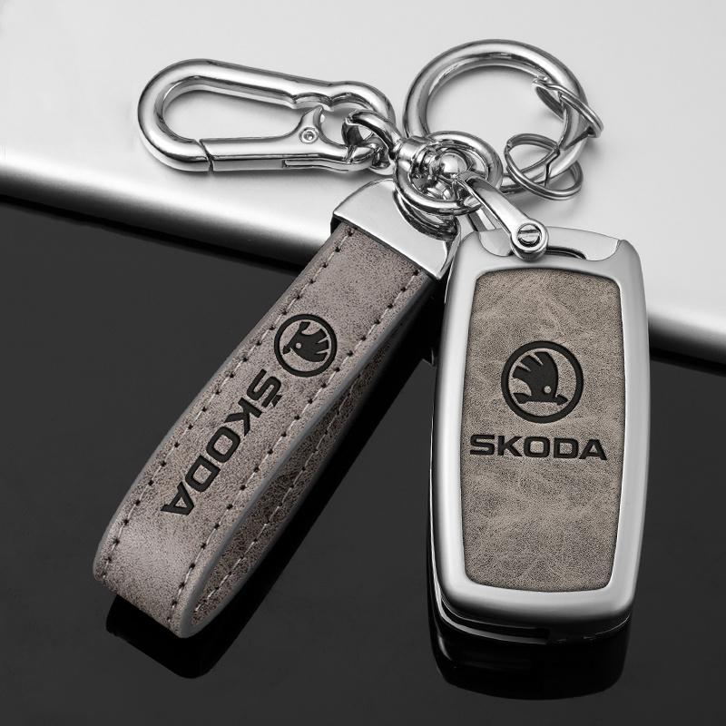 Car Flip Remote Key Fob Case Cover Protector Shell Bag For Skoda Octavia A5 A7 Fabia Superb Kodiaq Karoq Keychain Accessories