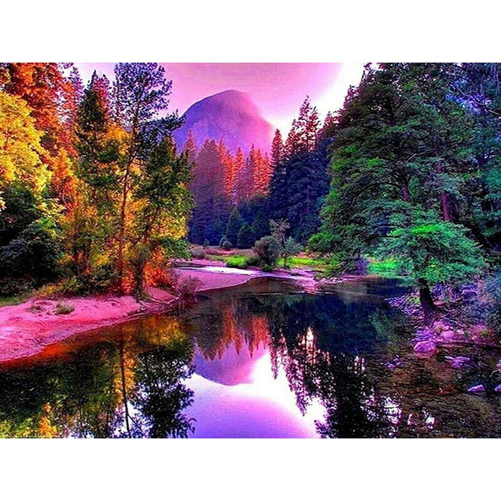 5D алмазная живопись закат пейзаж Diy круглая вода алмазная вышивка пляжная мозаика узор полный дизайн украшения дома