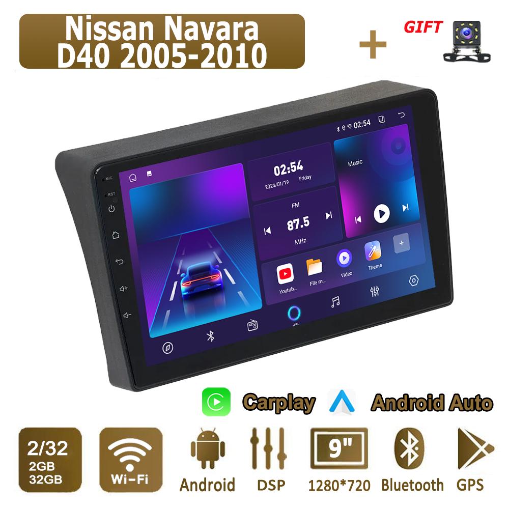 Android Carplay автомобильное радио для Nissan Navara D40 2005-2010 мультимедийный проигрыватель головное устройство стерео GPS навигация BT WIFI 4+64 ГБ