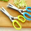 Multi-function 5-layers Cutter Scallions Noris Herb Spices Scissors Stainless Steel Scissors Kitchen Office Shredding Scissors