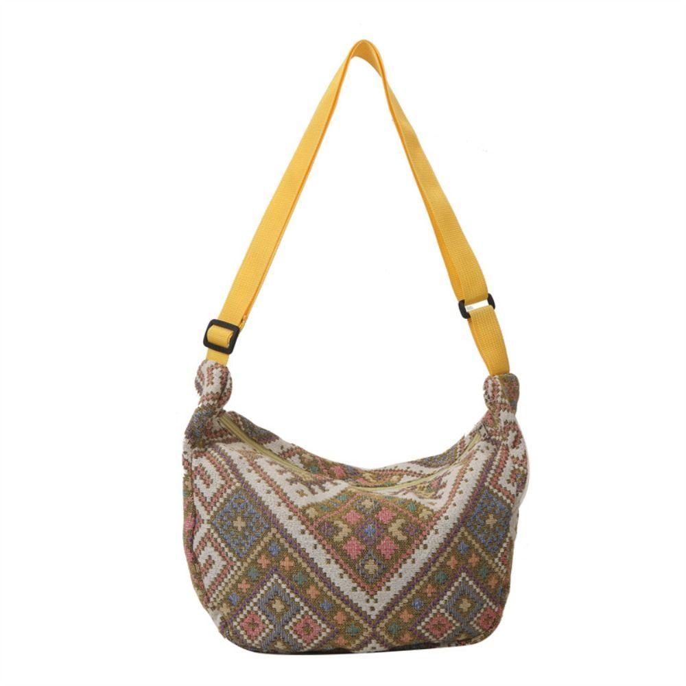 Вместительная наплечная сумка в этническом стиле, сумка-подмышка, сумка с вышивкой и надписью, для путешествий