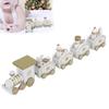 Wooden Santa Trains Toy Cartoon Children Kid Christmas Gift Showcase DecorationWhite