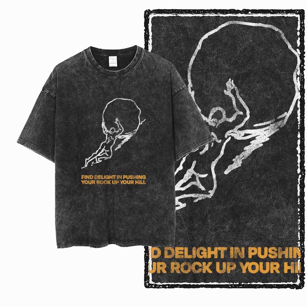 ZG STREETWEAR THEME Printed Cotton Acid Washed Exclusive Graphic Unisex T Shirt Cool Vintage Men Tshirts Big Size Tee for men