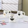 Halloween Ceramic Mug Cute Ghost Pumpkin Cup Reusable Spooky Coffee Cup with Lid Unique Halloween Party Gifts