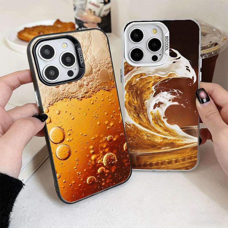 Смешной летний мягкий чехол для телефона с пивными пузырьками для iPhone 15 16 17 Pro Max 17Air 16E 14 Plus 13 12 Mini Ударопрочная задняя крышка