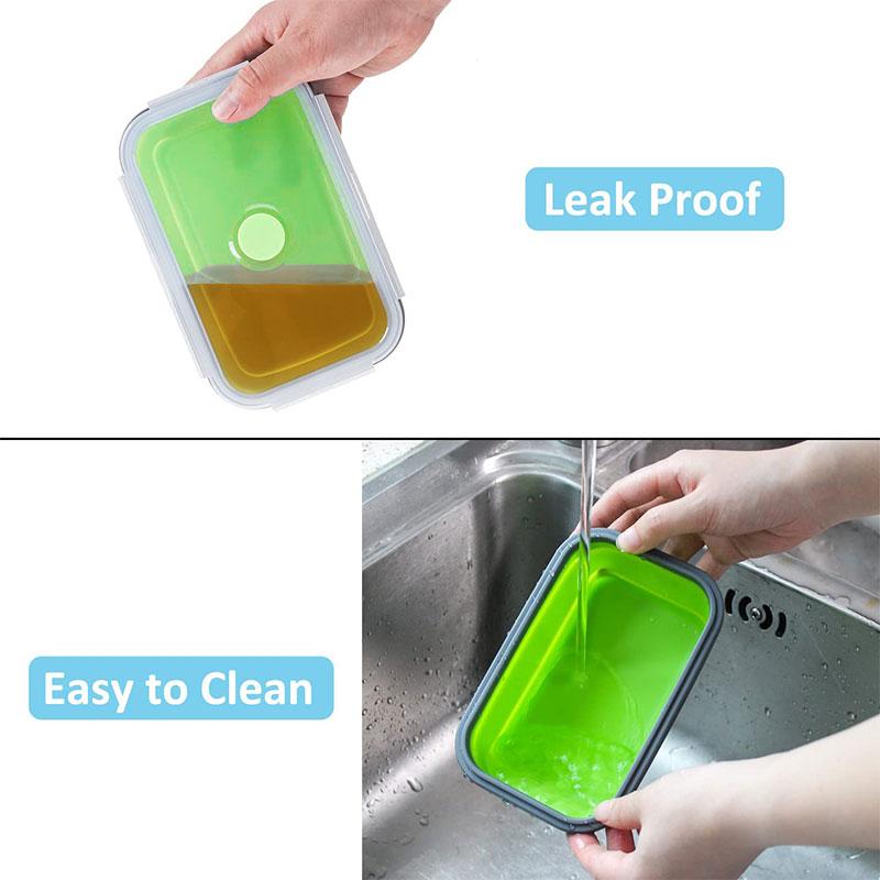 Складной силиконовый контейнер для еды, портативный бенто, ланч-бокс, микропосуда, домашняя кухня, уличные контейнеры для хранения еды, коробка