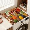 1 шт. резиновый кухонный коврик для сушки посуды с принтом приправ - нескользящий, впитывающий, подставка для посуды для домашнего декора, экономящий место