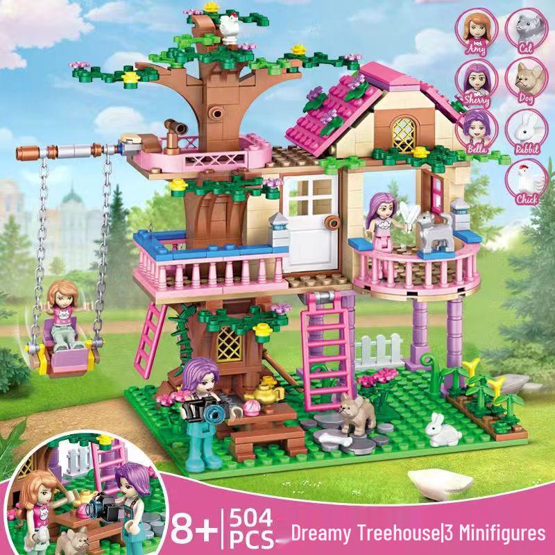 Girls' Princess Castle Building Blocks - Compatible with Lego, Assembled Puzzle Toy
