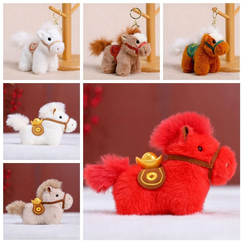 Yuanbao Plush Horse Keychain Mascot Dolls Chinese New Year Gift Festive Decor