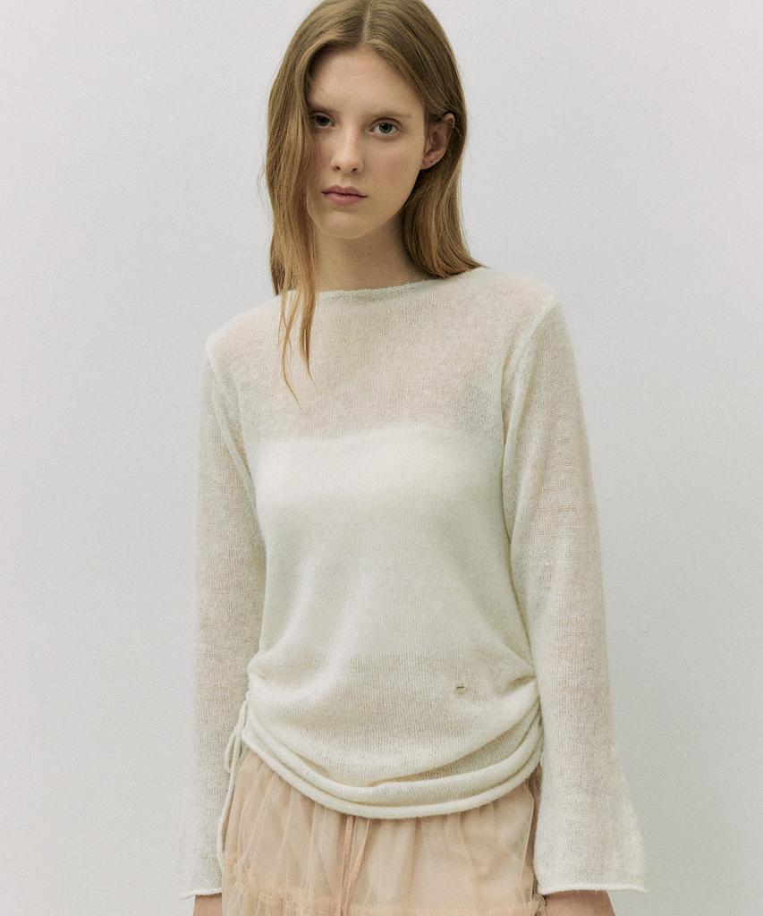 ROLAROLA Shirring Long Knit Ivory