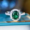 Зеленые овальные кольца с фианитом для женщин, модное серебряное обручальное кольцо, женские свадебные украшения, подарок