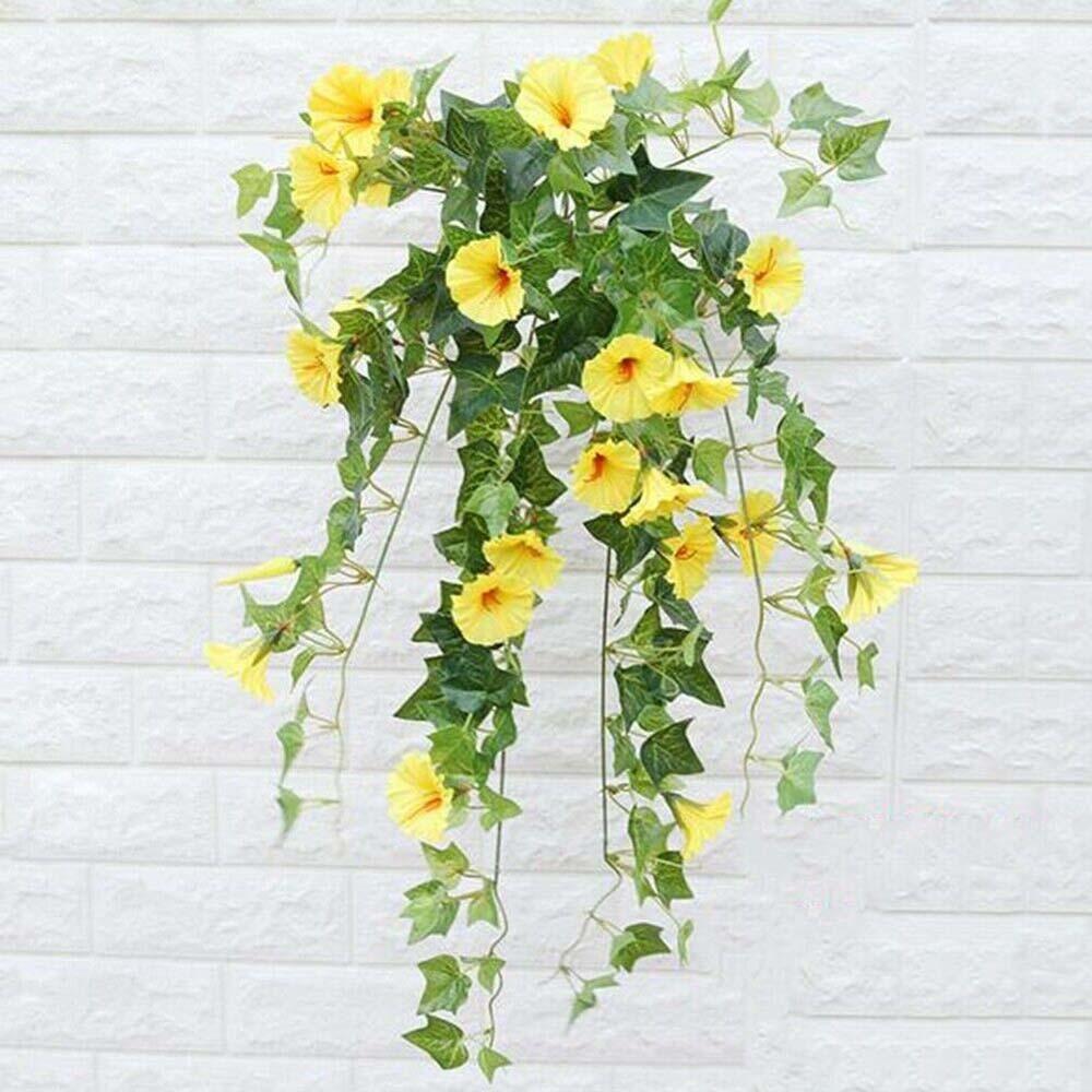 Vine Basket Hanging Home Decor Fake Morning Glory Artificial Plants Silk  flower Artificial Flowers