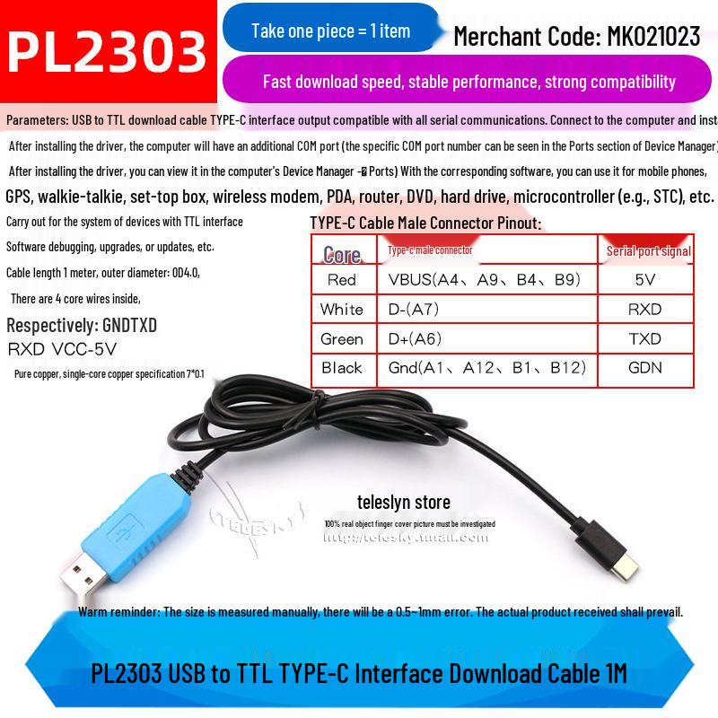 USB to TTL Upgrade Module: PL2303HX, CH340G, FT232 Serial Port Flashing Cable