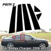 6 шт., стойки для оконных стоек автомобиля, наклейки на обшивку двери, черные наклейки, детали для Dodge Charger 2006 2007 2008 2009