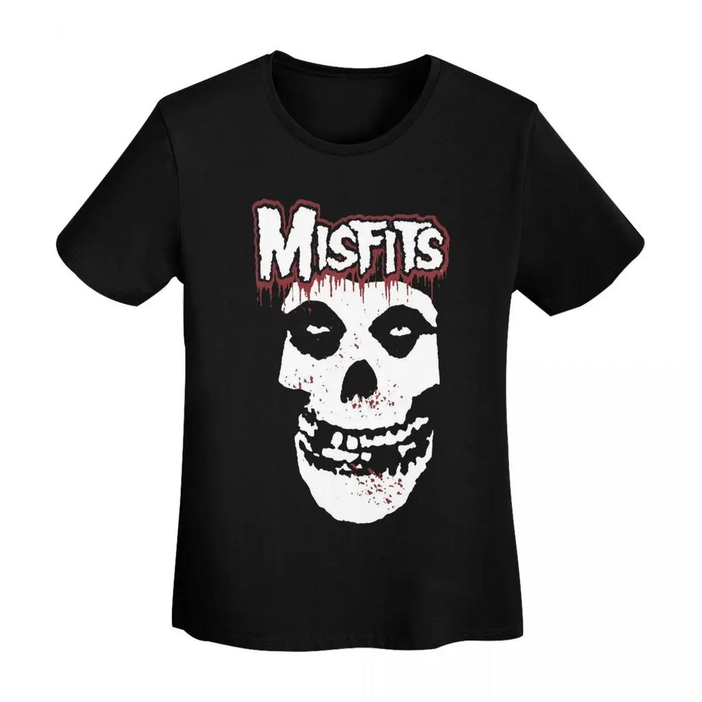 Misfits Skull TShirt Women Short Sleeve T Shirts ONeck Clothes Cotton Summer Tees Streetwear