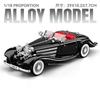 1:Масштаб 1:18 300SL 500K Модель Игрушка Винтажные Автомобили Сплав Литье под Давлением Двери Открываются Амортизация Звук Свет Симуляция Модели Транспортных Средств