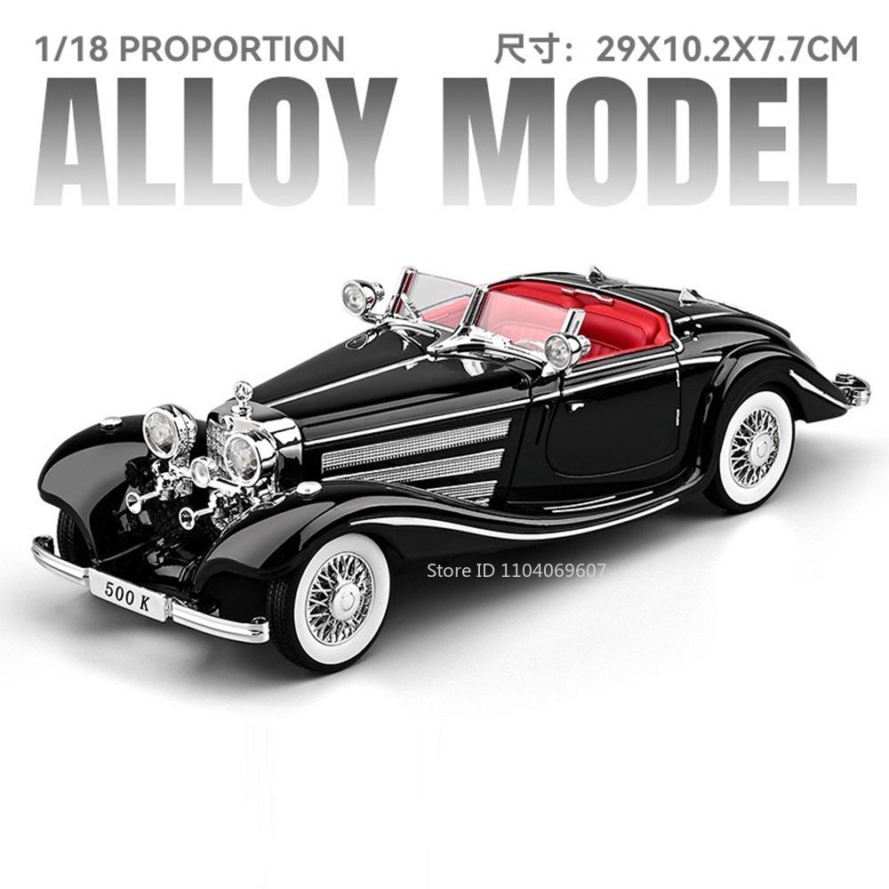 1:Масштаб 1:18 300SL 500K Модель Игрушка Винтажные Автомобили Сплав Литье под Давлением Двери Открываются Амортизация Звук Свет Симуляция Модели Транспортных Средств