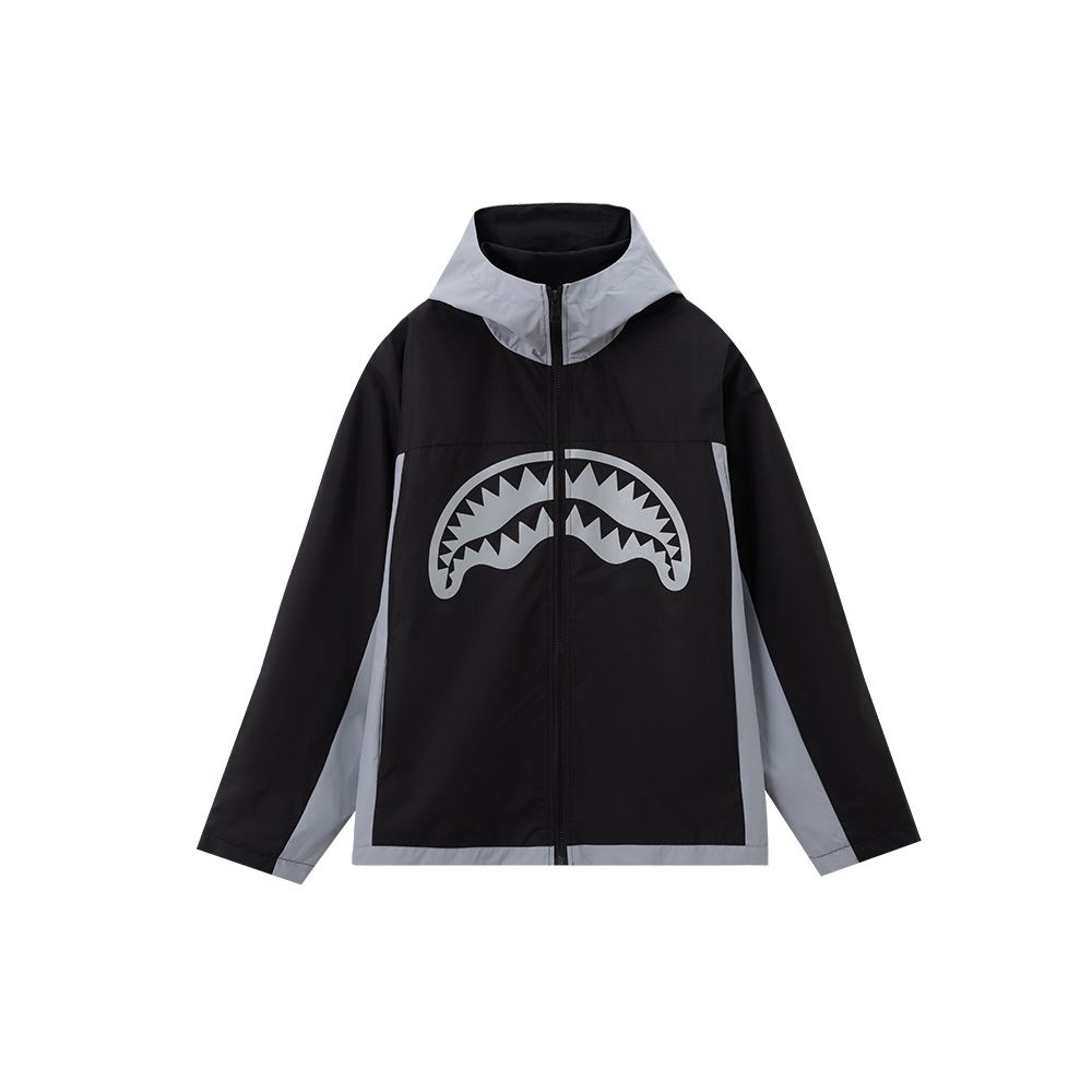 Sprayground Логотип Акулы Принт Пасть Акулы Повседневная куртка на молнии Унисекс куртки Темно-серый WE011126