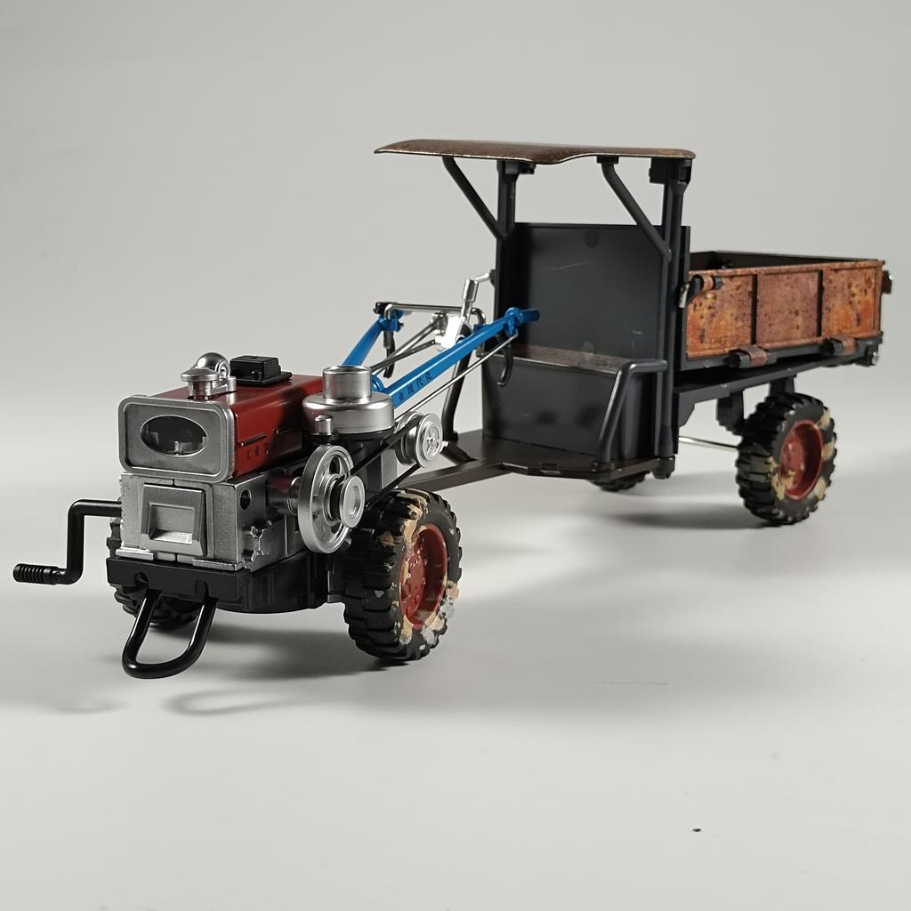 Spary 1/24 Walking Tractor Alloy Diecast Agricultural Tractor Model Sound Light Toy Retro Collection Ornaments Gift for Friends