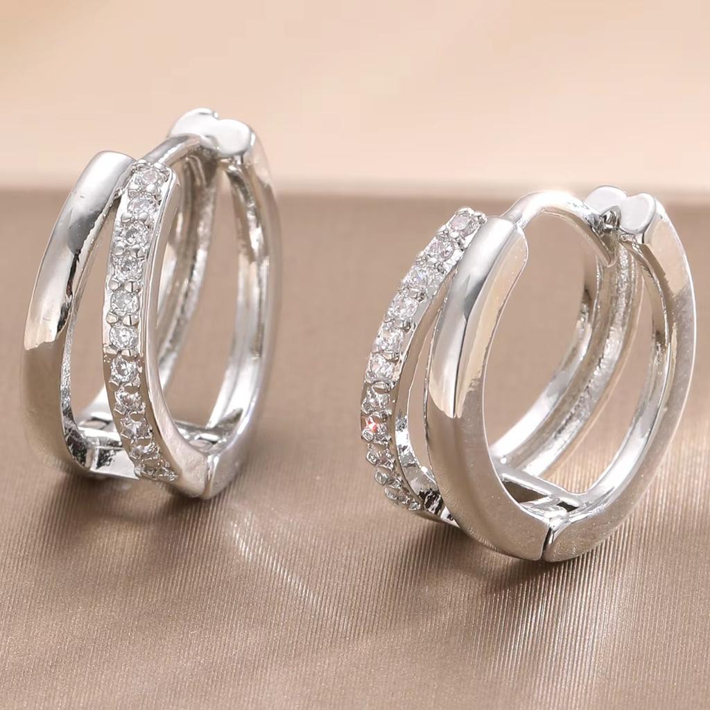 17KM Модные золотые серьги-кольца с цирконием для женщин, геометрические серьги в стиле бохо, ювелирные изделия, подарки 2025