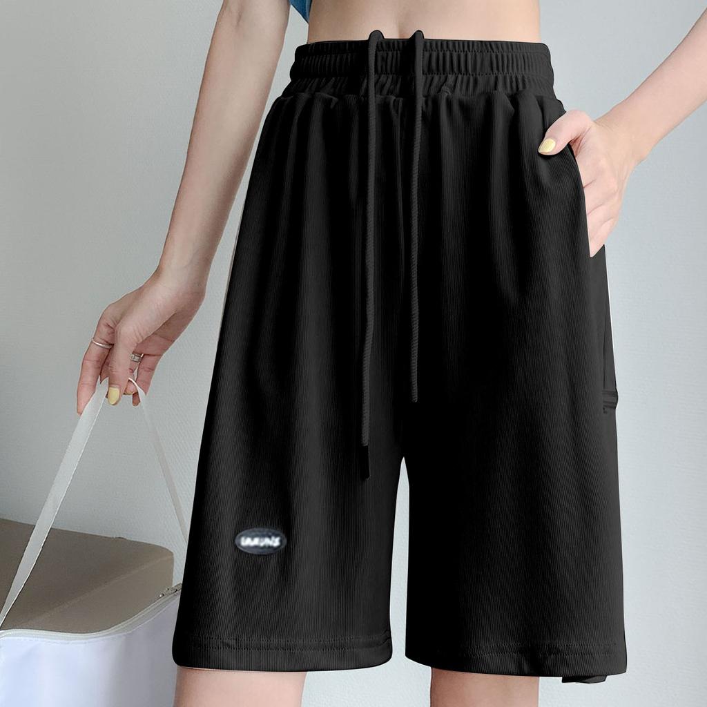 Женские свободные летние повседневные шорты Верхняя одежда Спортивные прямые повседневные спортивные шорты с высокой талией