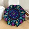 1pc Colorful Floral Mandala Pattern Umbrella with Plastic Handle,Suitable for All Seasons Home Travel Outdoor UmbrellaDD1328