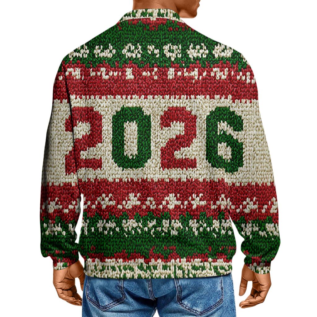 Men's Casual Collared Long-Sleeve Knit Base Layer Top