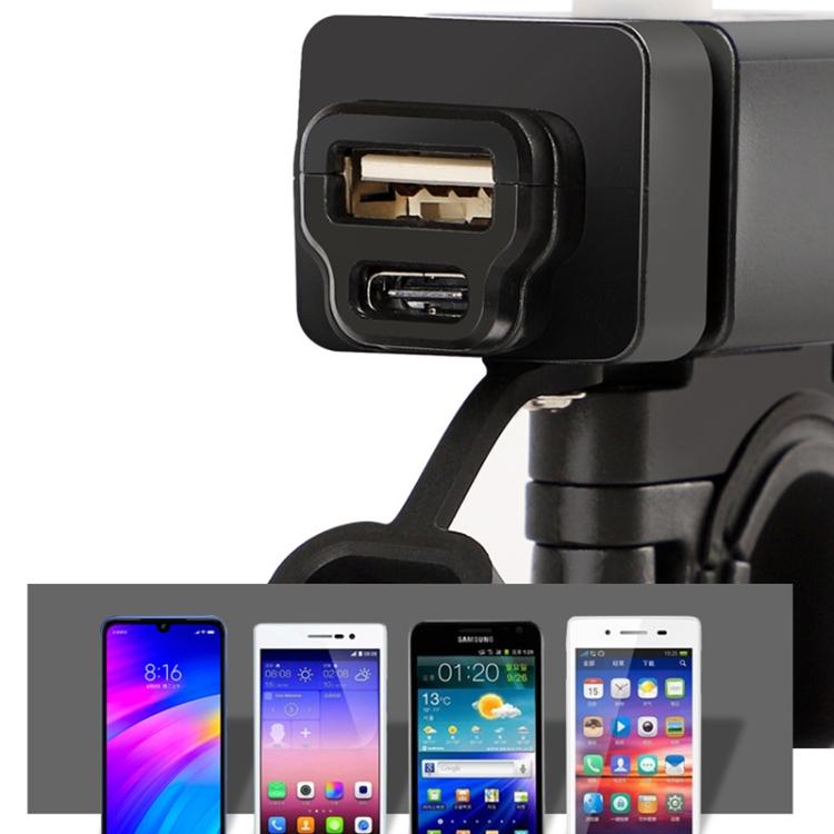 Зарядное устройство для мобильного телефона на мотоцикл QC3.0 PD Быстрая зарядка Зарядное устройство U-образный терминал