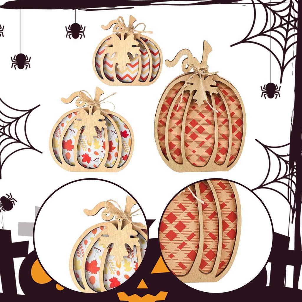 3Pcs Fall Pumpkin Decor Table Centerpiece Rustic Creative Fall Decorations for