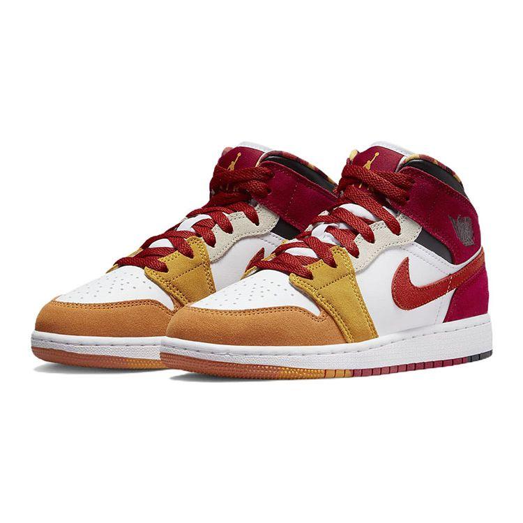 Детские кроссовки Air Jordan 1 Mid SE GS Picnic White Paprika Black DX2460-601