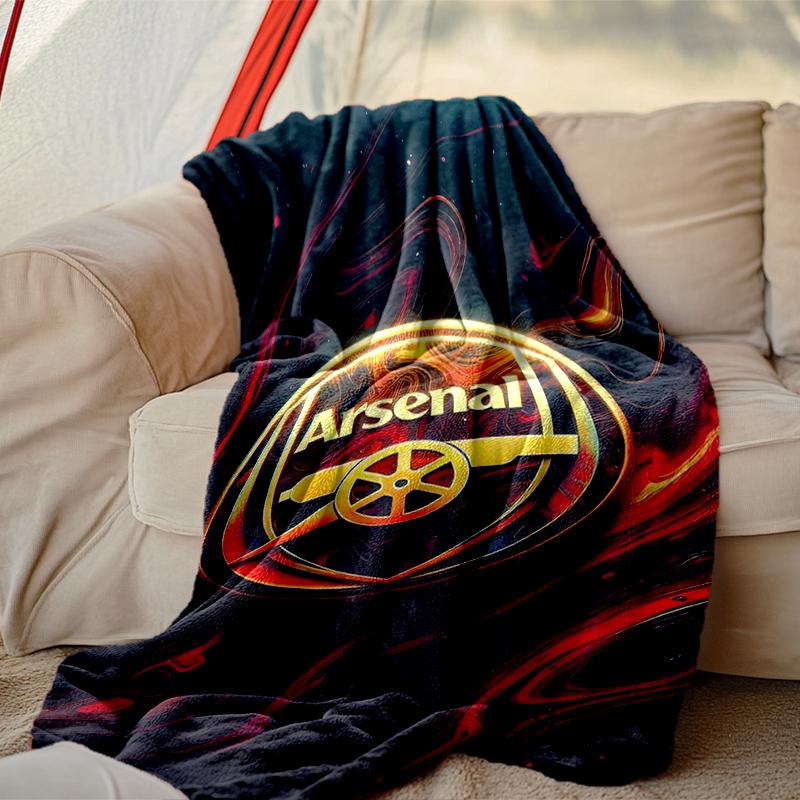 1pc Comfortable Home Print Throw Blanket, Football Club Blanket For Bed and Sofa Use, Special Present For Family