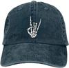 Cool  Skull Print Pattern Baseball Cap Unisex Adjustable Washed Cotton Denim Cap for Unisex and Women Vintage Classic Dad Hat