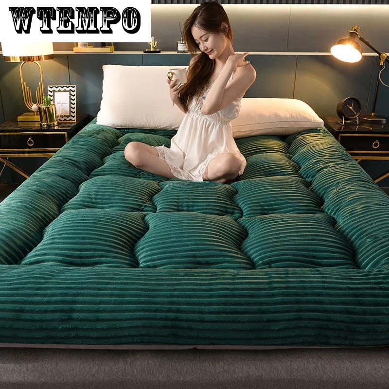 Матрас Magic Velvet Складное постельное белье Мягкий теплый наматрасник Трехмерный стеганый однотонный японский коврик татами