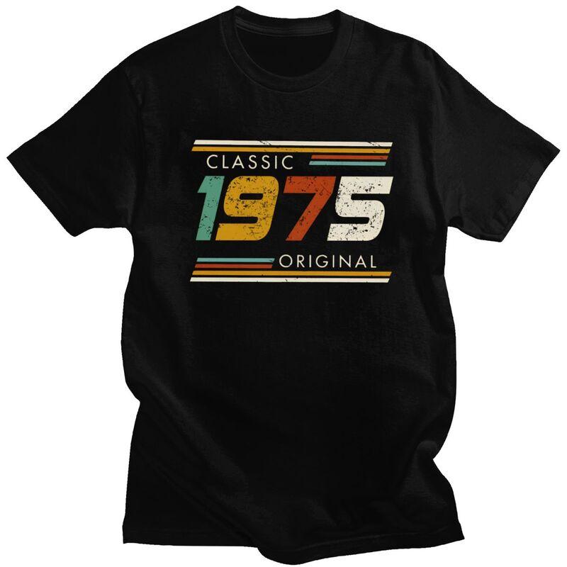 Fashion 50th Classic 1975 Original T Shirt Men Short Sleeve Custom Years Birthday Gift Tshirts Casual Tee Tops Slim Fit Tshirts