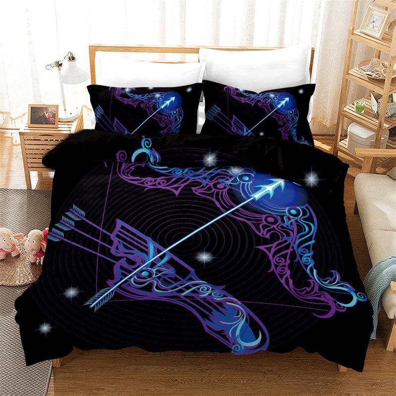 3D Aries Duvet Cover Set Twelve Constellations Bedding Set For Teens Kids Dorm Decor Microfiber Exotic Abstract Art Quilt Cover