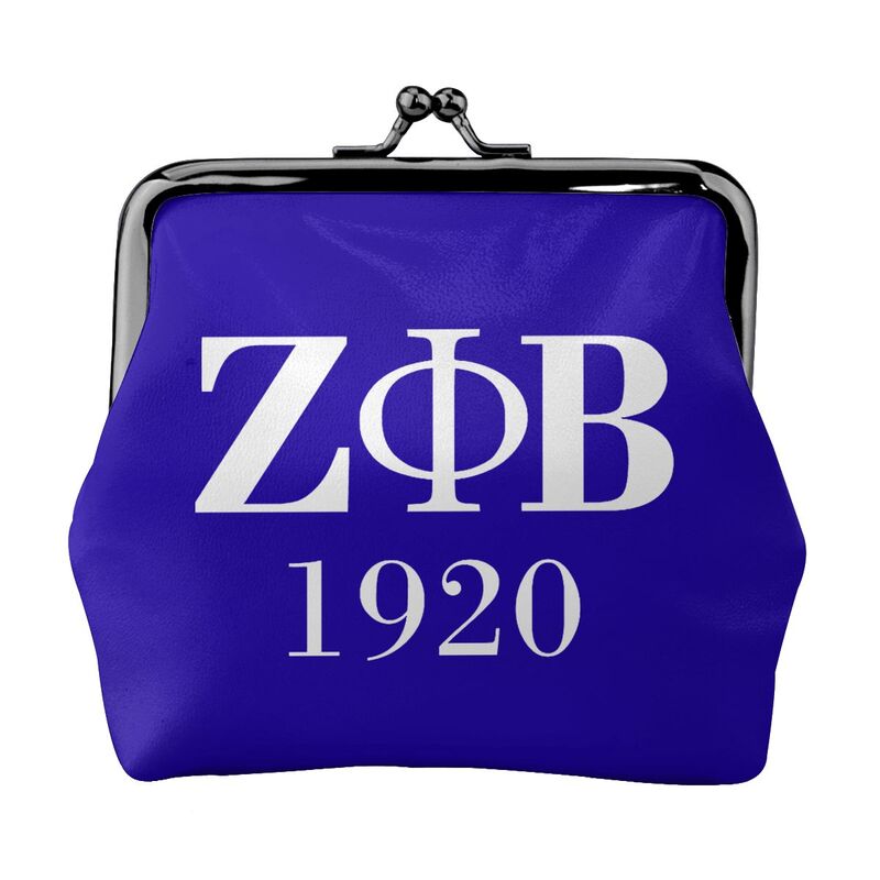 Zeta Phi Beta 1920 Принт Кожаный Кошелек для Монет Маленький Кошелек на Защелке для Мелочи Кошелек с Застежкой-Защелкой для Женщин Девушек