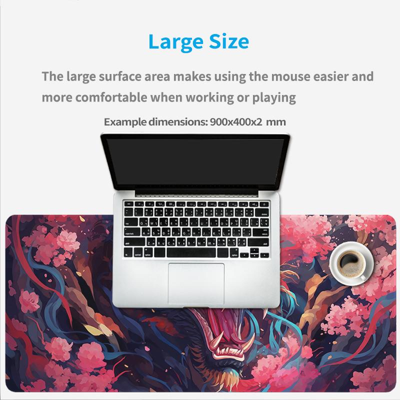 Mouse Pad Dragon Cherry Blossoms Gaming printon demand New Custom HD Mousepad XXL Desk Mats Carpet Soft Laptop Desktop Mouse Pad