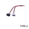 TYPE-C 2Pin Female Power Jack USB 2.0 Data Interface with Cable Charging Port Connector Wire