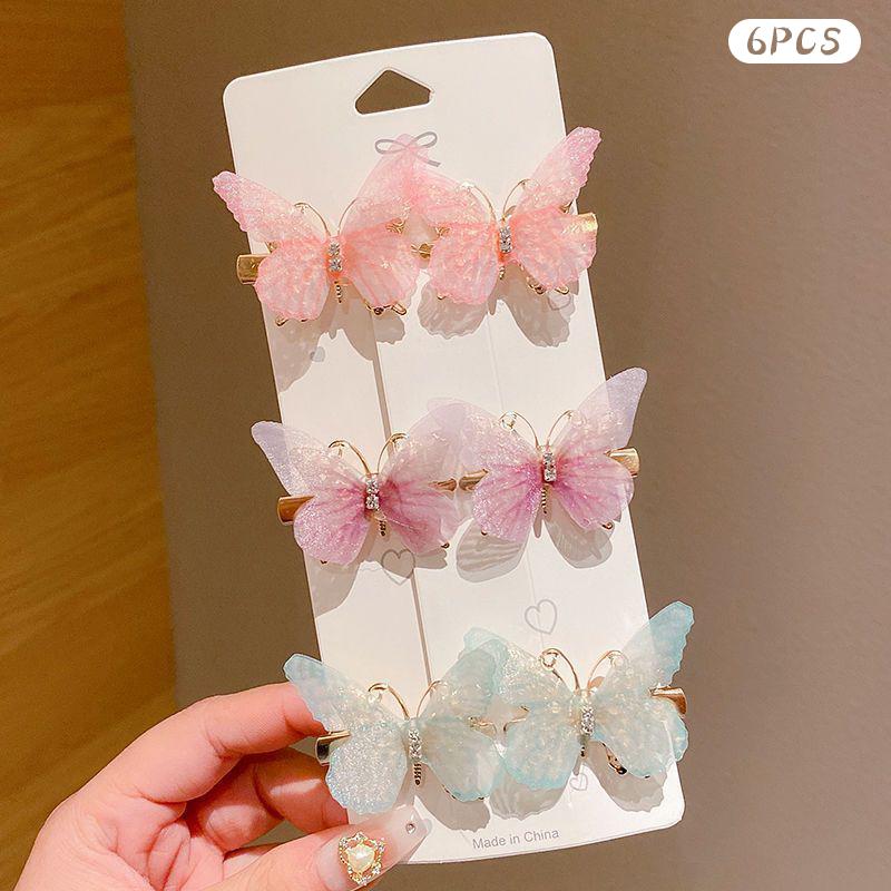 Заколки-бабочки, заколки для волос для девочек, заколки-бабочки, женское милое украшение для волос, радужный головной убор, модные аксессуары для волос