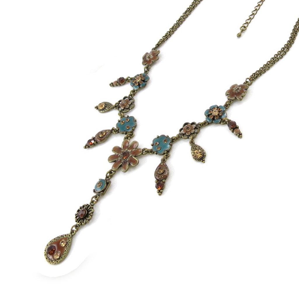 Les Trésors De Lily [E5721] — Дизайнерское колье «Fleurettes» коричневого цвета с бирюзой