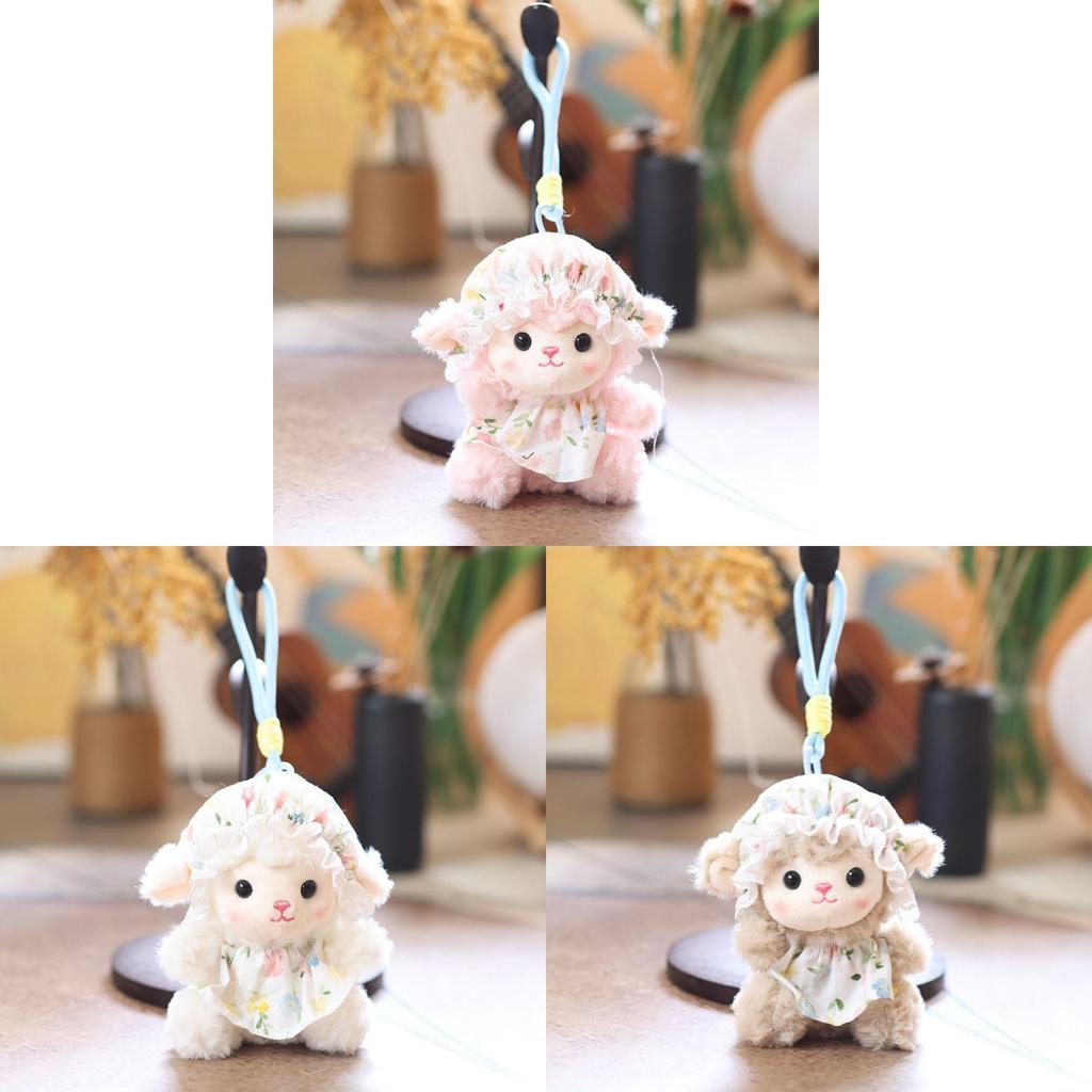 Cute Baby Sheep Stuffed Doll With Pp Cotton Filling For Bag Decor And Gifts