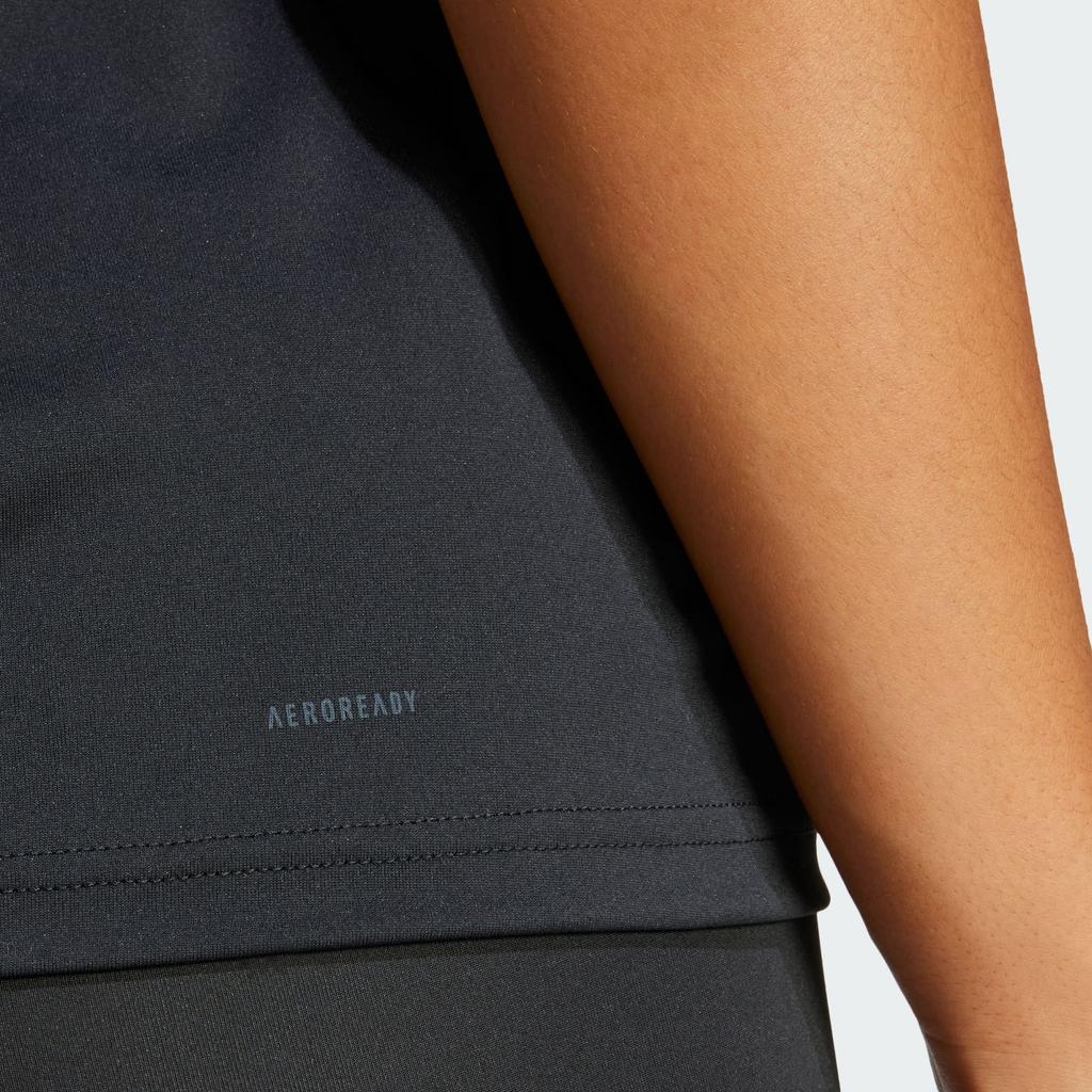 Adidas Футболка с коротким рукавом Les Mills Letter Print Sports Fitness, женская, черная IX7983