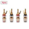 2 4mm Brass Speaker Amplifier Binding Posts Terminals Transparent Shell Oxidation Resistance Brass Terminal for Banana Plugs