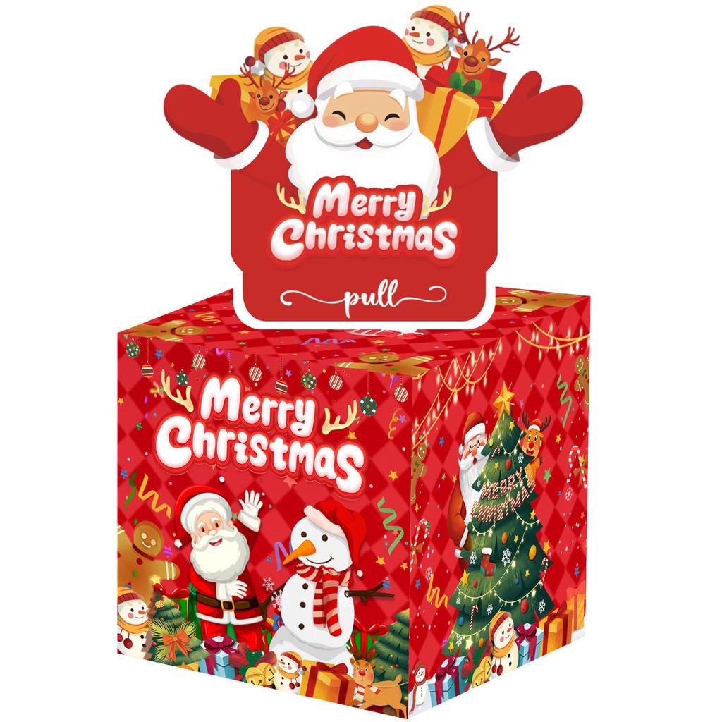 Christmas Santa Claus Gift Box With Red Finish For Holiday Party Decor And Gift Giving